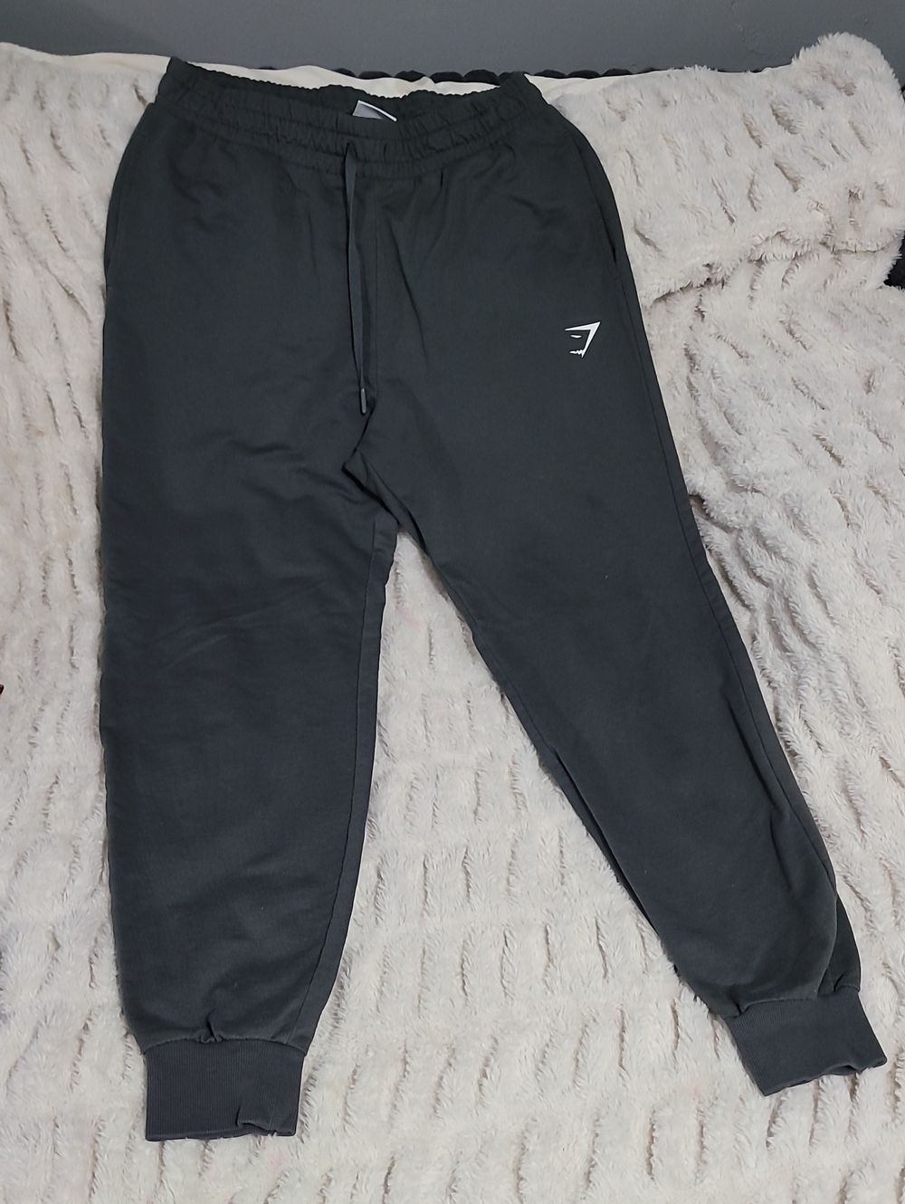 Gymshark Black Men’s Joggers with White Logo